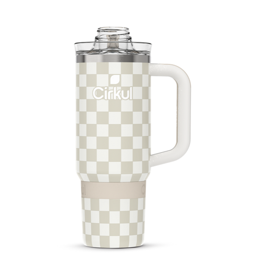 Limited Edition: 30oz. Taupe Tartan Travel StrawSip™ Tumbler | Modern Pick